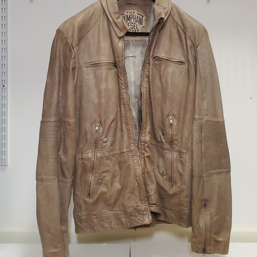 The Triumphant Diesel Leather Ltd | Brown Leather Jacket | Men's Large